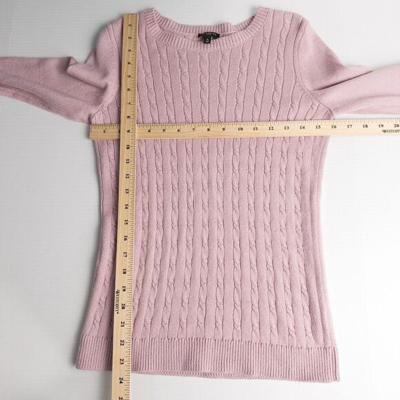 Talbots Button Cuff Cable Knit Sweater Womens Petite Small Pink Preppy Soft Girl - Picture 4 of 13
